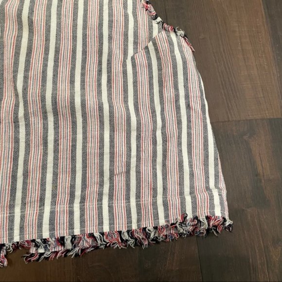 Anthro Cloth & Stone Striped Fringe Hem Crop Top Small - Picture 2 of 4